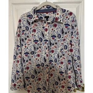 Talbots Women's Plus Petite Floral Long Sleeve Button-Up Shirt X Cottagecore‎
